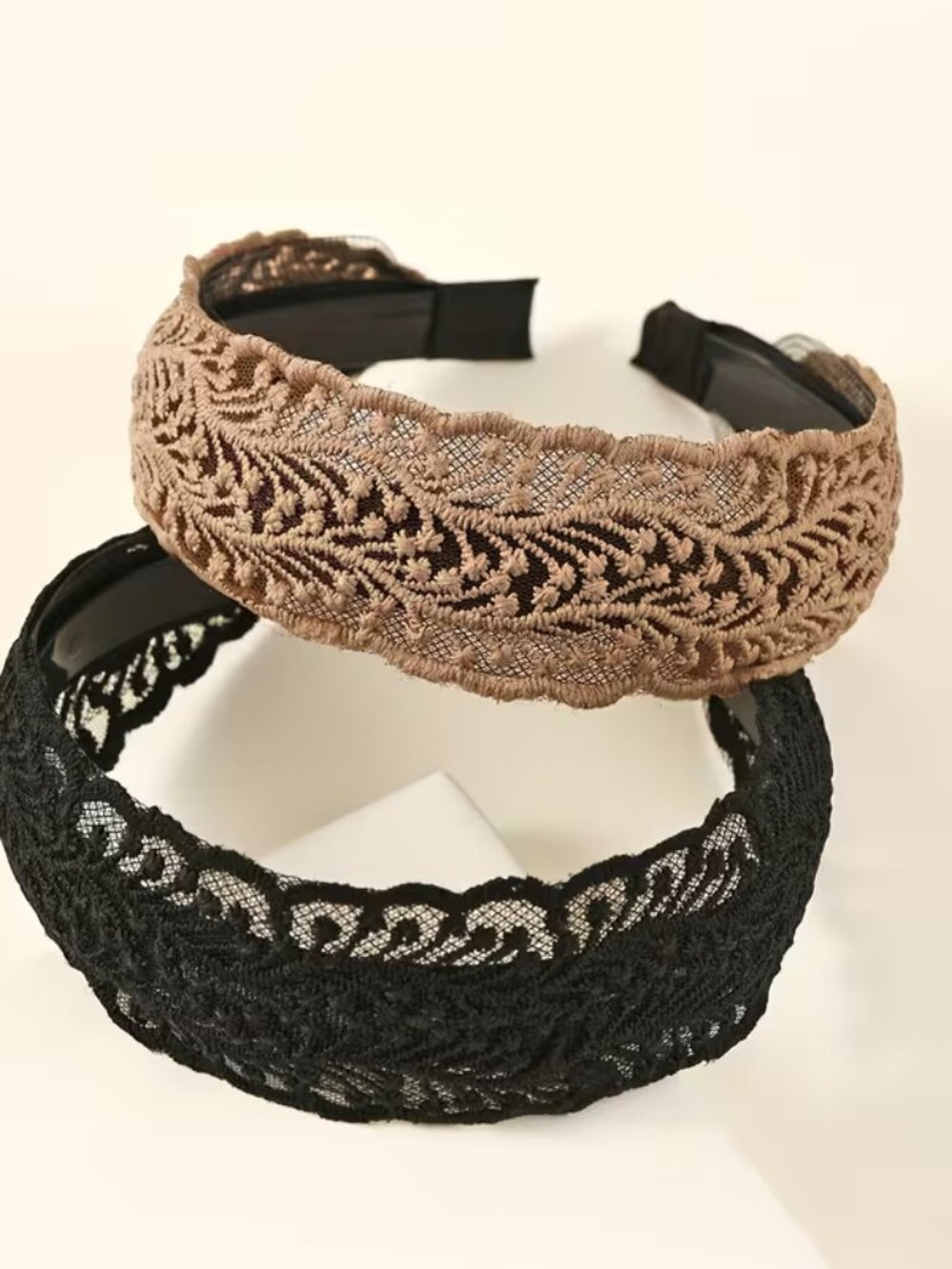 HEADBANDS - LACEY IN TAN AND BLACK - GET BOTH